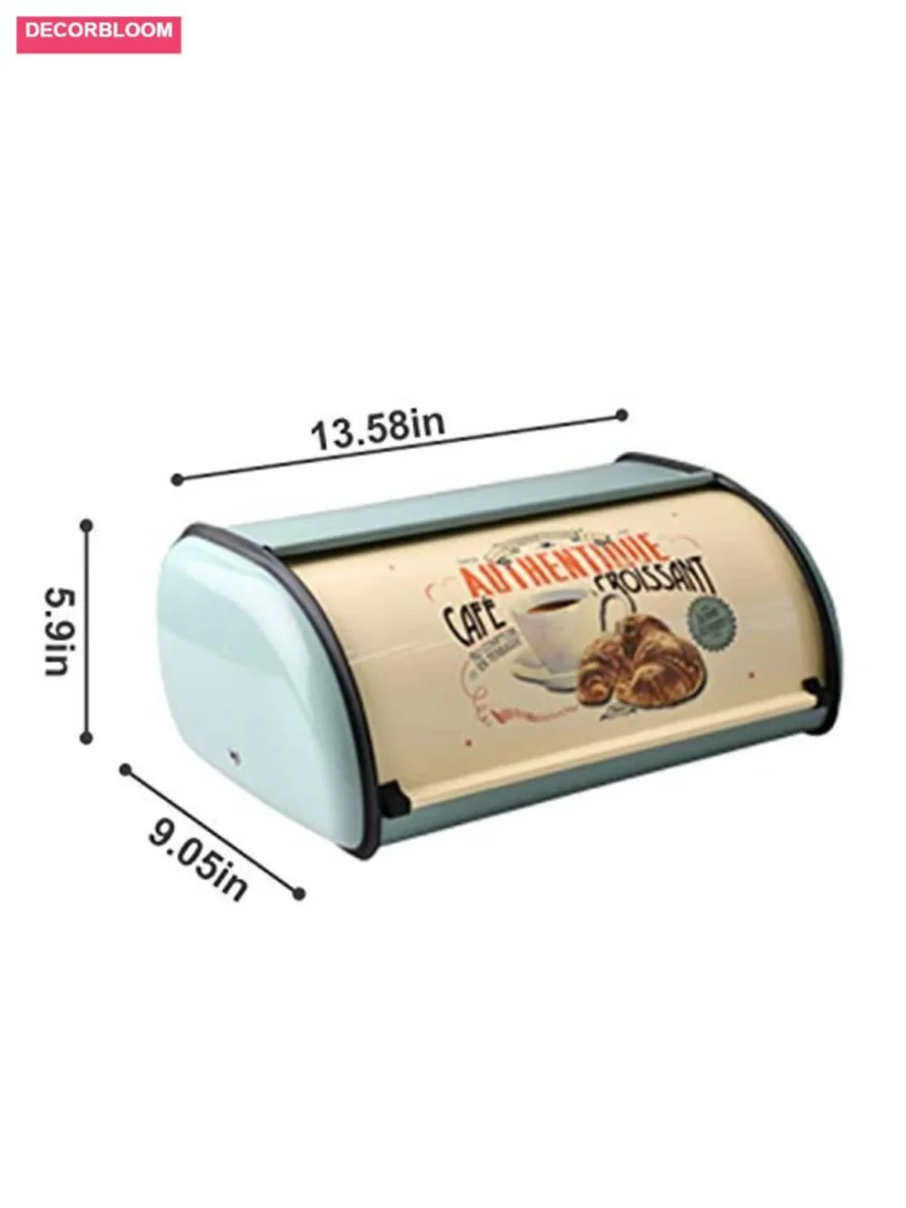 Metal Roll Top Bread Box Vintage Counter Kitchen Storage